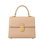 Bayline Women’s Beige Faux Leather Box-Flap Satchel Handbag