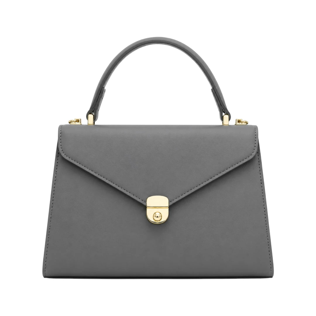 Bayline Women’s Gray Envelope Flap Faux Leather Satchel Handbag