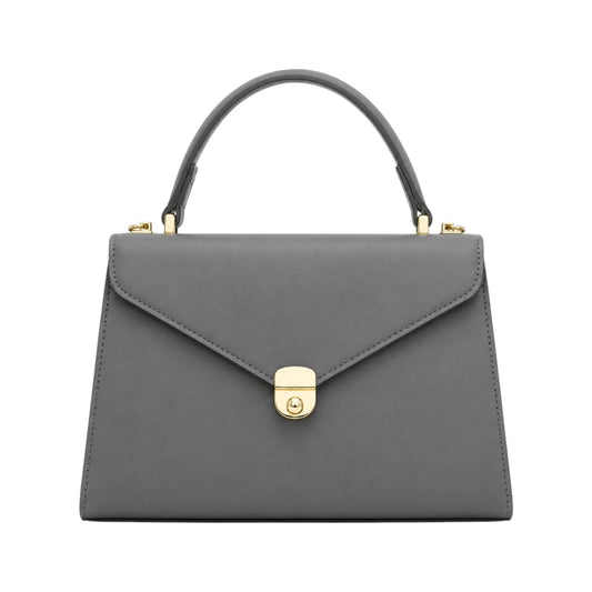 Bayline Women’s Gray Envelope Flap Faux Leather Satchel Handbag