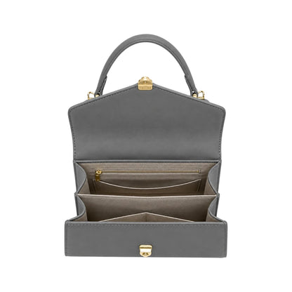 Bayline Women’s Gray Envelope Flap Faux Leather Satchel Handbag