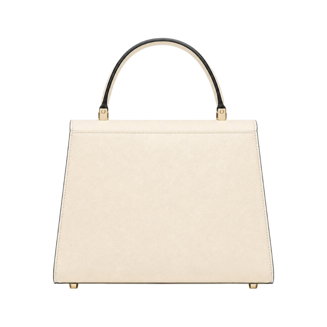 Bayline Women’s Ivory Envelope-Flap Structured Satchel Handbag