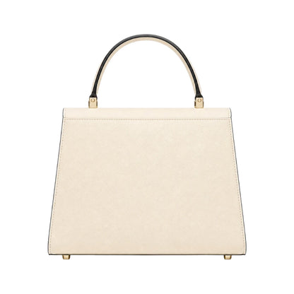 Bayline Women’s Ivory Envelope-Flap Structured Satchel Handbag