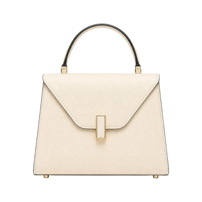 Bayline Women’s Ivory Envelope-Flap Structured Satchel Handbag