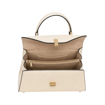 Bayline Women’s Ivory Envelope-Flap Structured Satchel Handbag